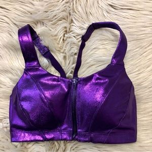 Victoria’s Secret shiny purple knockout work out sports bra size 32DD